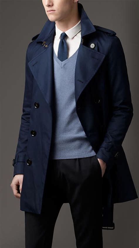 burberry trench coat dark blue